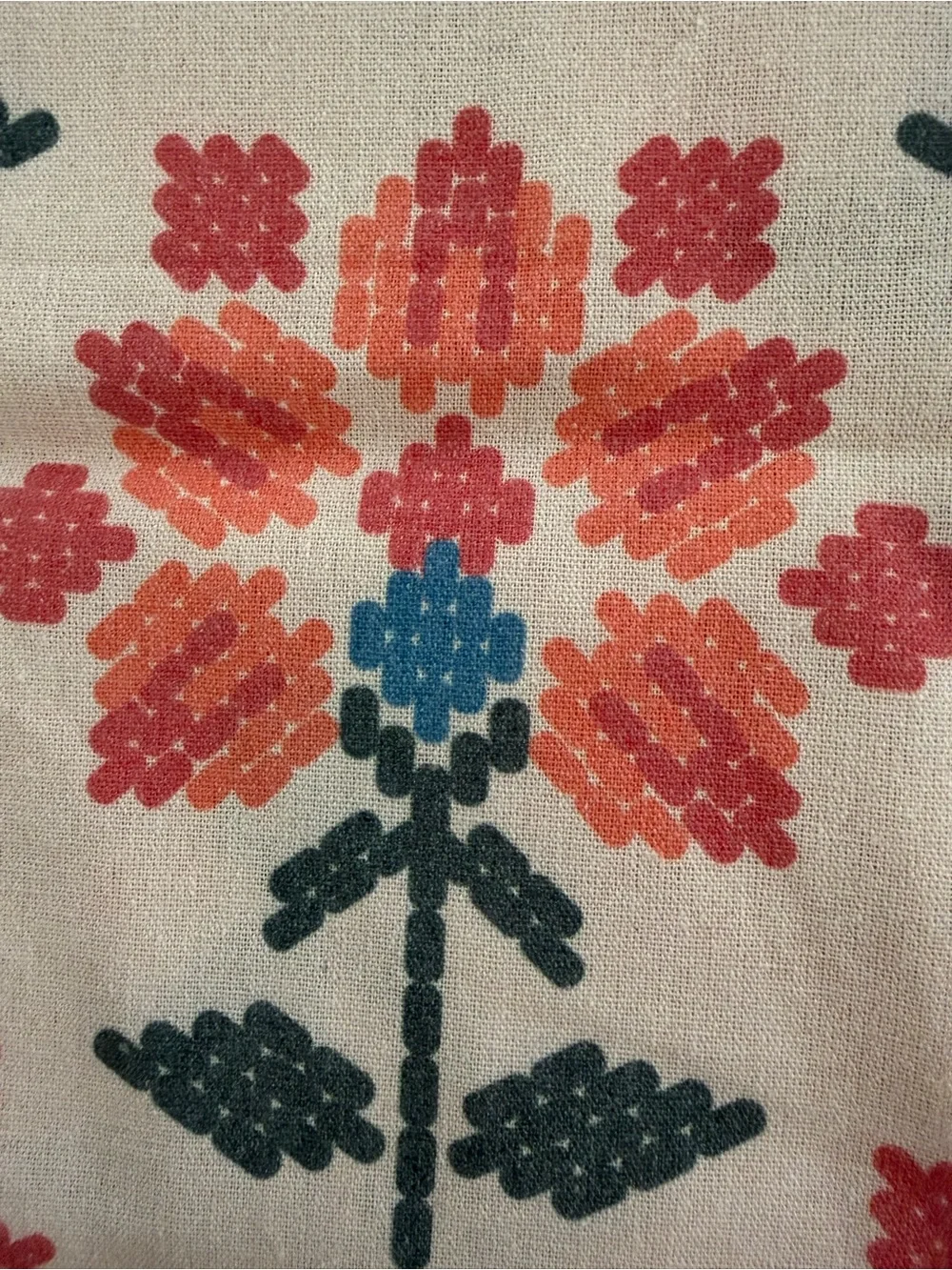Floral Coral Window Curtains